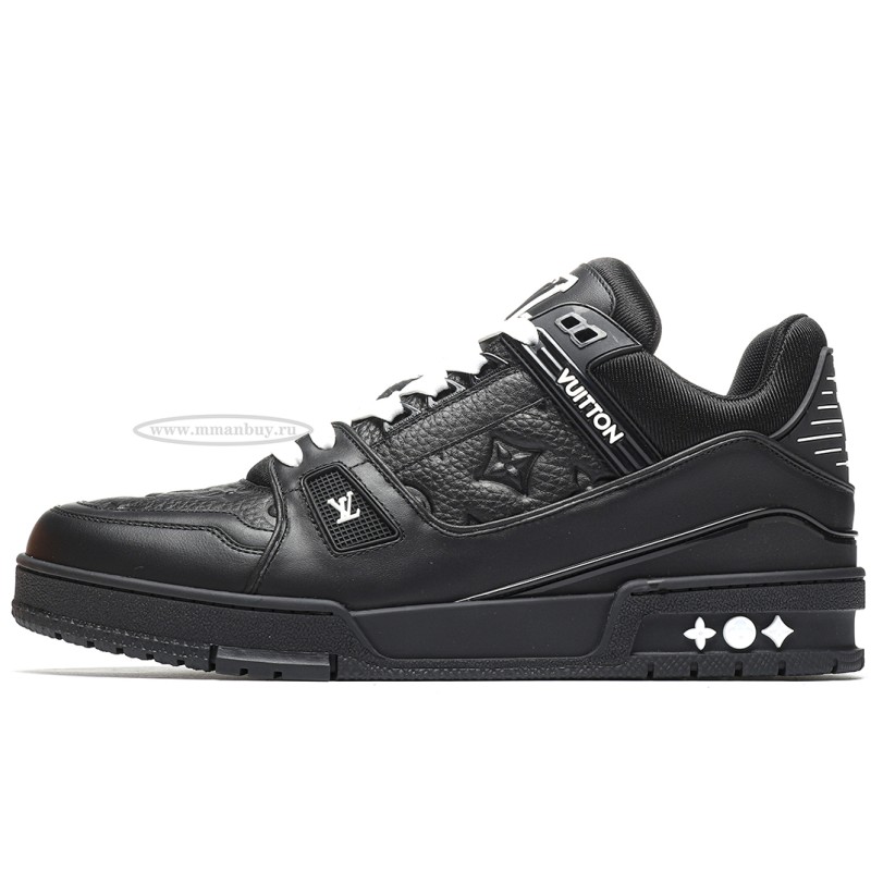 MManbuy L0*1s V*1tt0n Trainer Black Embossed Monogram