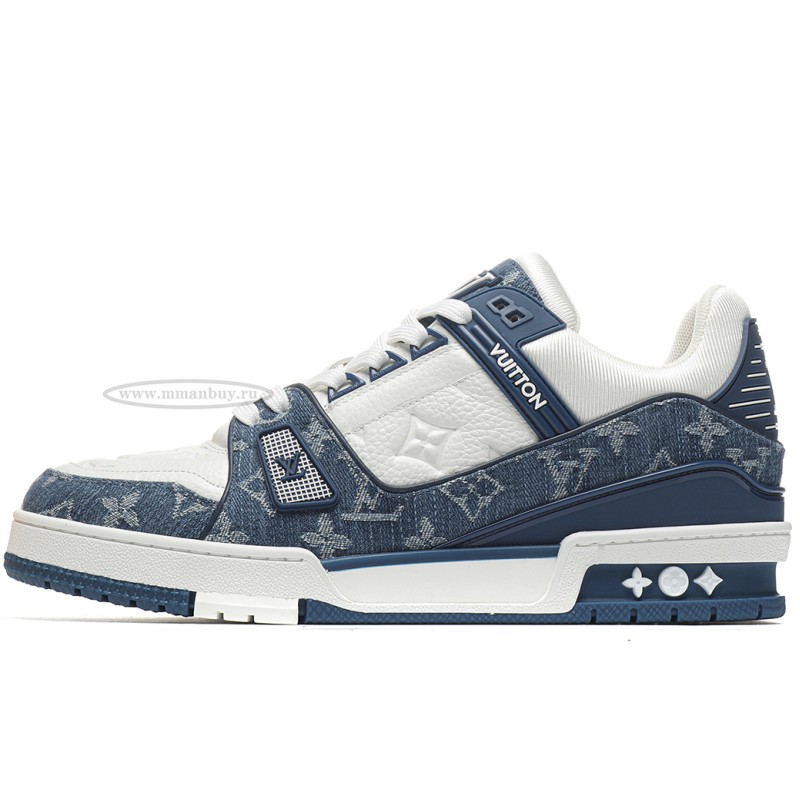 MManbuy L0*1s V*1tt0n Trainer Monogram Denim White Blue