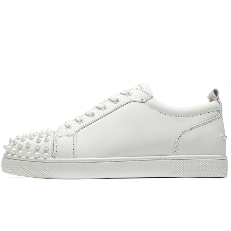 MManbuy  Chr1st*an 1oub0utin  Jacquard Spikes Calf Leather White
