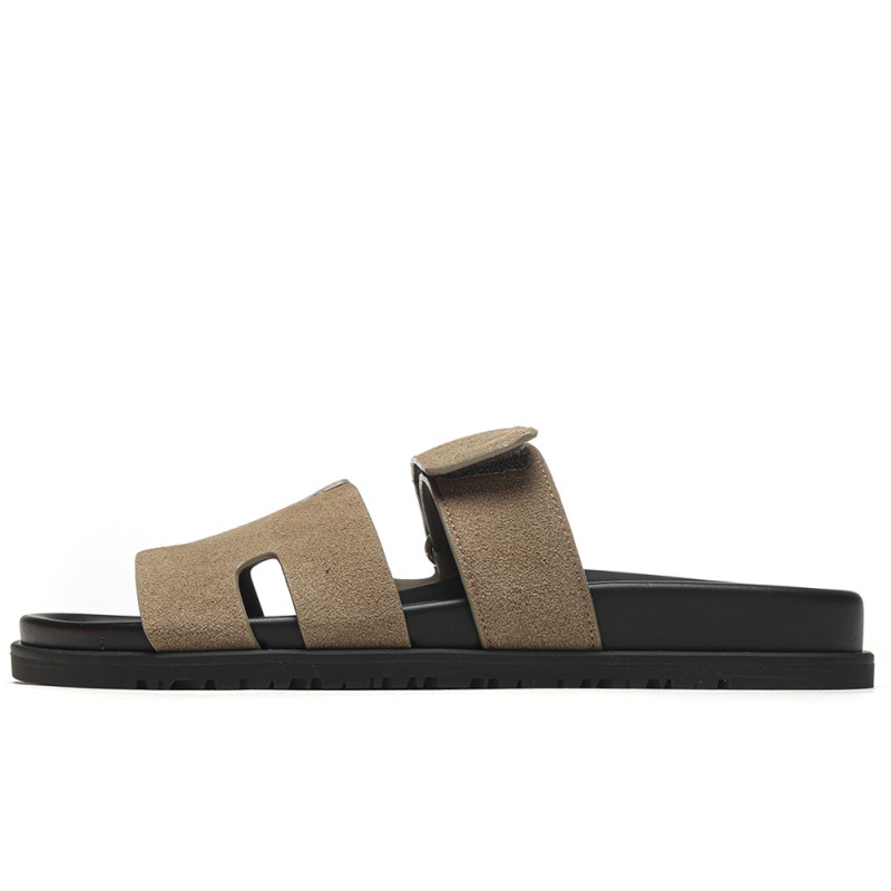 Mmanbuy Hermes Chypre Sandal Suede Brown