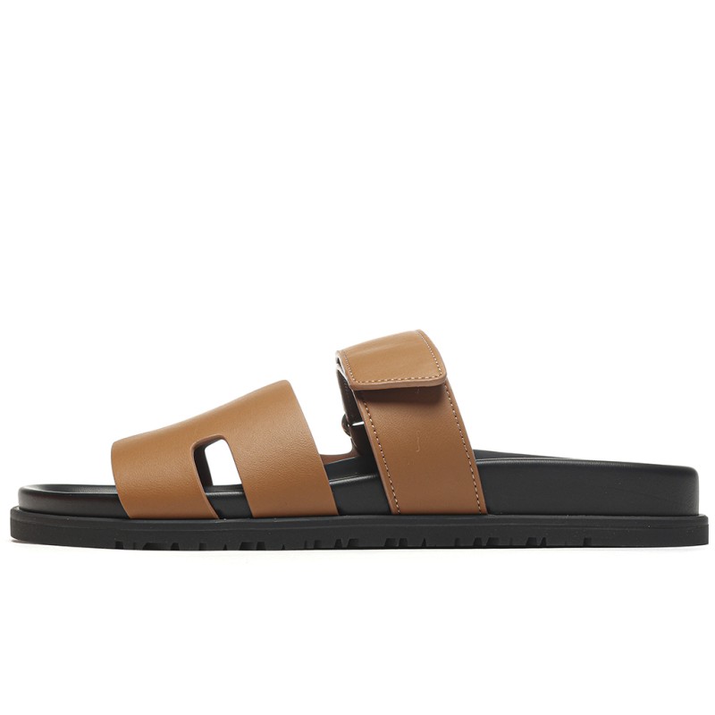 Mmanbuy Hermes Chypre Sandal Calfskin Leather Brown