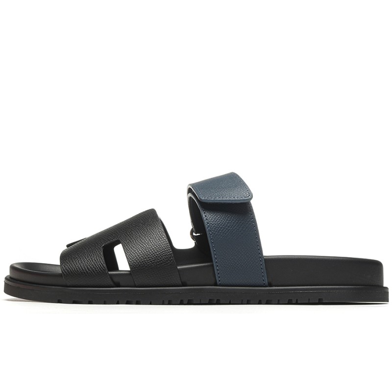 Mmanbuy Hermes Chypre Sandal Leather Black Blue