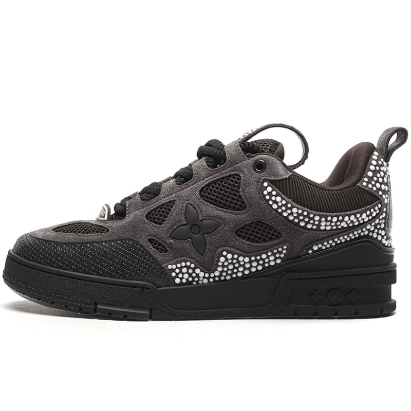 MManbuy L0*1s V*1tt0n Skate Sneaker Swarovski Monogram Chocolate