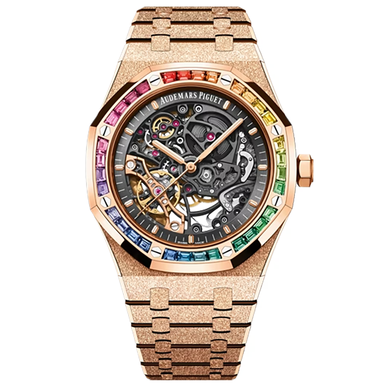 Mmanbuy AUDEMARS PIGUET Royal Oak Frosted Gold Double Balance Wheel Openworked 41mm