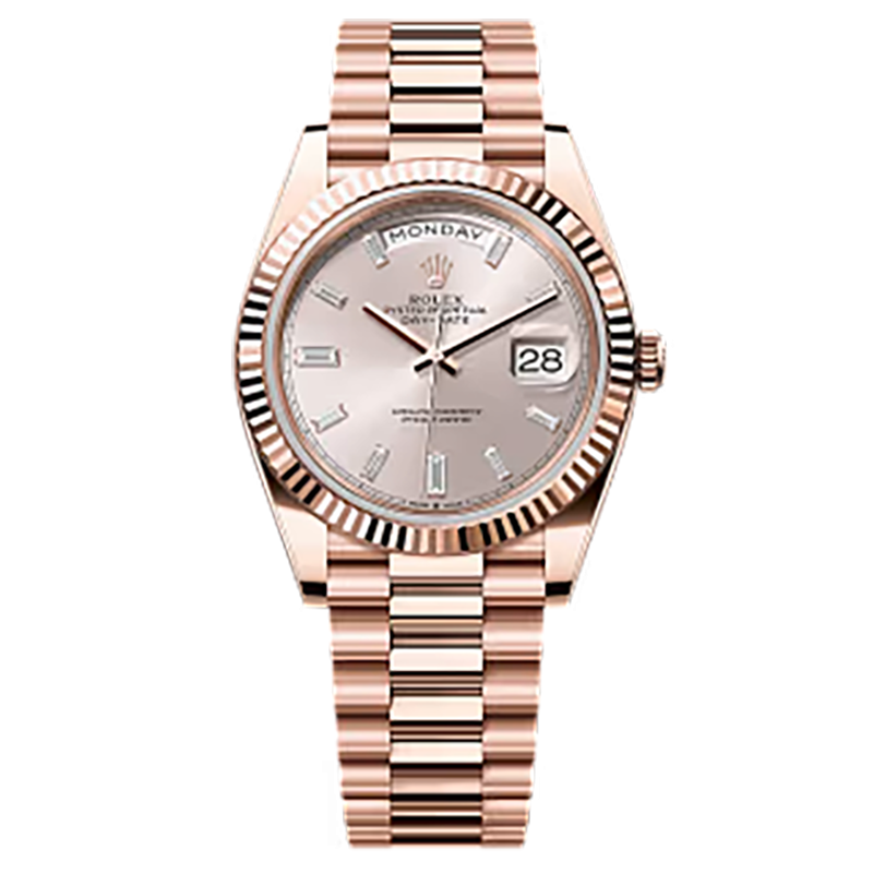 Mmanbuy Rolex Day-Date Oyster 40mm Everose Gold Silver