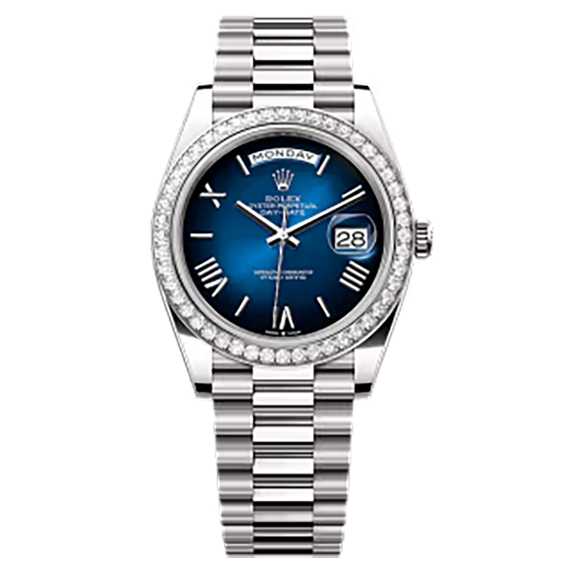 Mmanbuy Rolex Day-Date Oyster 40mm White Gold And Diamonds Blue