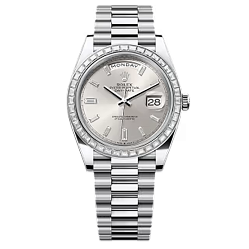 Mmanbuy Rolex Day-Date Oyster 40mm White Platinum And Diamonds White