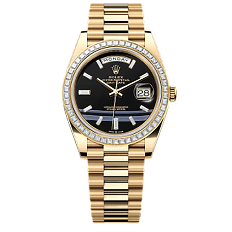 Mmanbuy Rolex Day-Date Oyster 40mm White Yellow Gold And Diamonds Black
