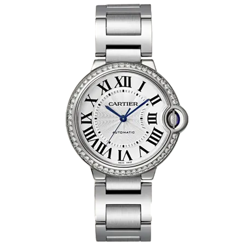 Mmanbuy Cartier Ballon Blue 33mm Steel With Diamonds