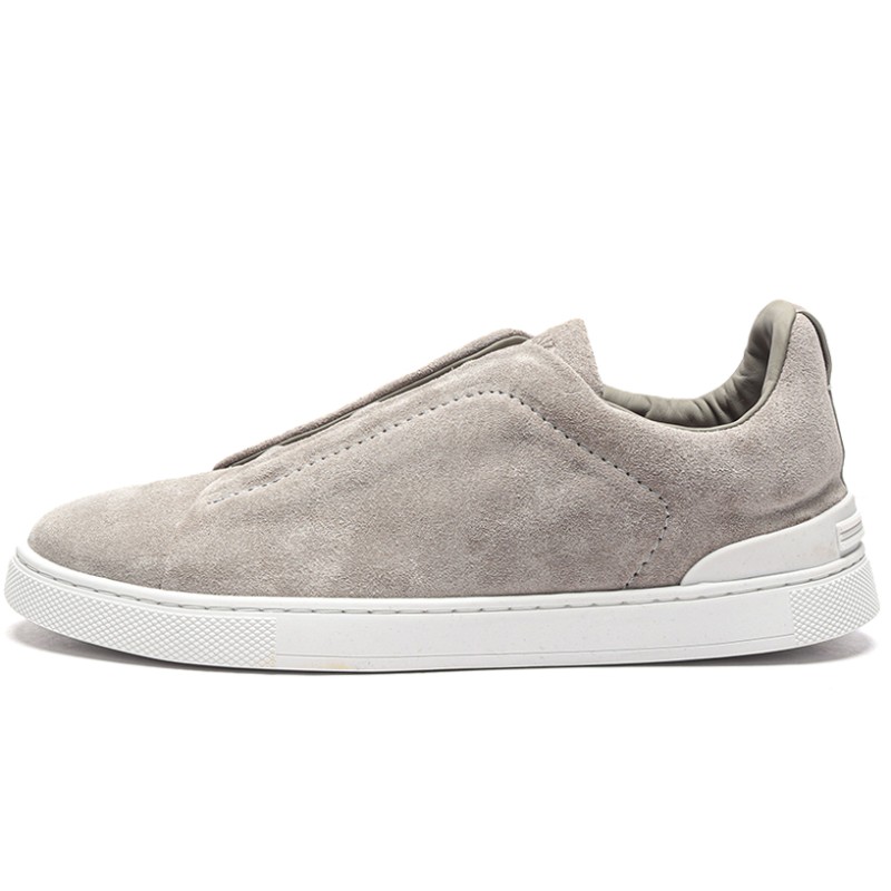 MMANBUY ZEGNA Triple Stitch™ Suede Low-Top Sneakers Light Taupe