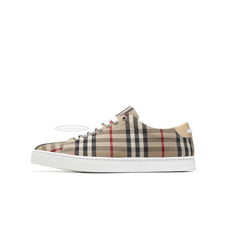 MManbuy B*rberry Vintage Check and Leather Sneakers Archive Beige Check Toe (Women's)